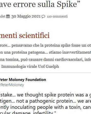 Blondet, la proteina spike e le fonti…