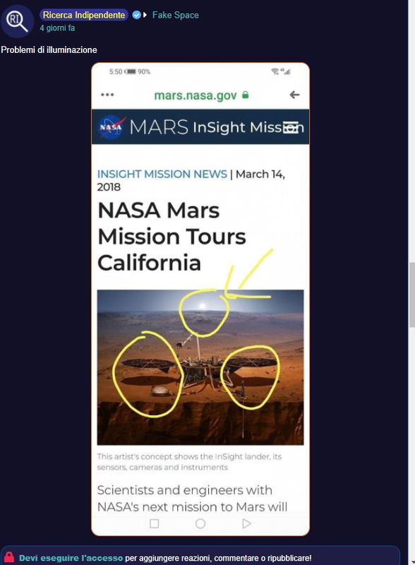 Marte e i problemi di illuminazione