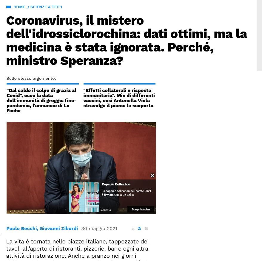 Libero e l’idrossoclorochina… article-post