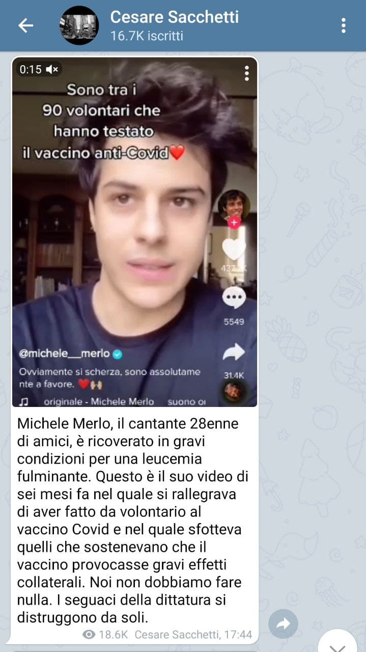 Cesare Sacchetti e lo sciacallaggio su Michele Merlo article-post