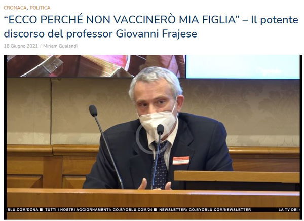 Il professor Frajese e le vaccinazioni anti-Covid