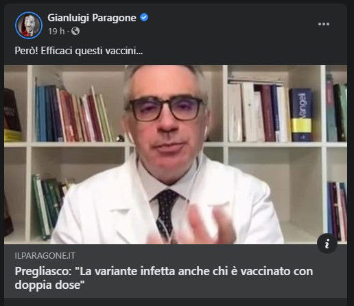 A lezione di disinformazione dal senatore Paragone