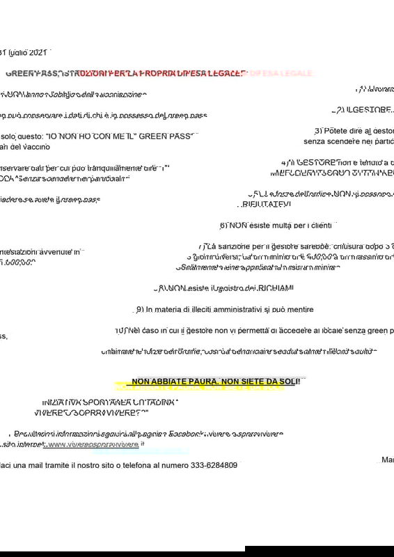 Green pass, istruzioni per la propria difesa legale