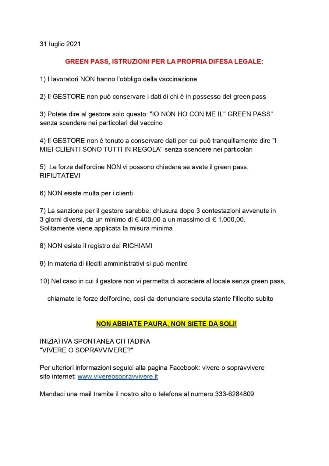 Green pass, istruzioni per la propria difesa legale article-post