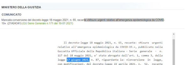 Il Decreto legge abrogato