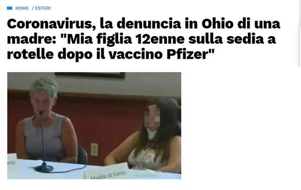 La 12enne americana paralizzata dopo il vaccino per COVID