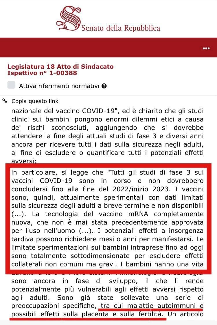 Il documento del Senato e gli studi di fase 3 article-post