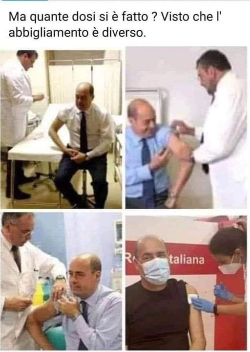 Zingaretti e le quattro dosi di vaccino