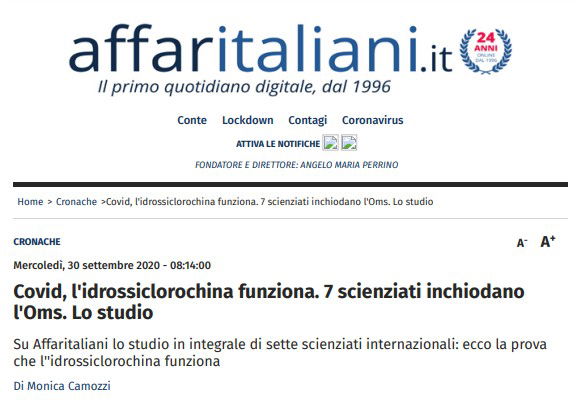 Idrossiclorochina, etica giornalistica e smentite article-post
