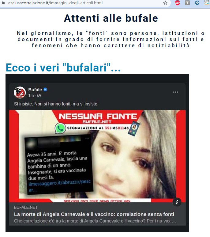 Esclusa Correlazione e la disinformazione article-post