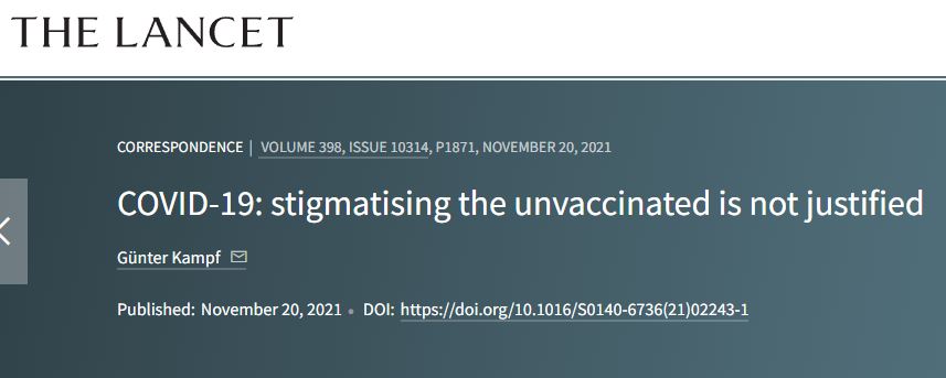 La narrativa alternativa, il Lancet e Günter Kampf article-post