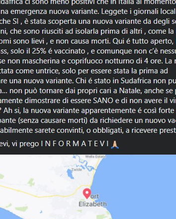 Notizie da Port Elizabeth, Sudafrica