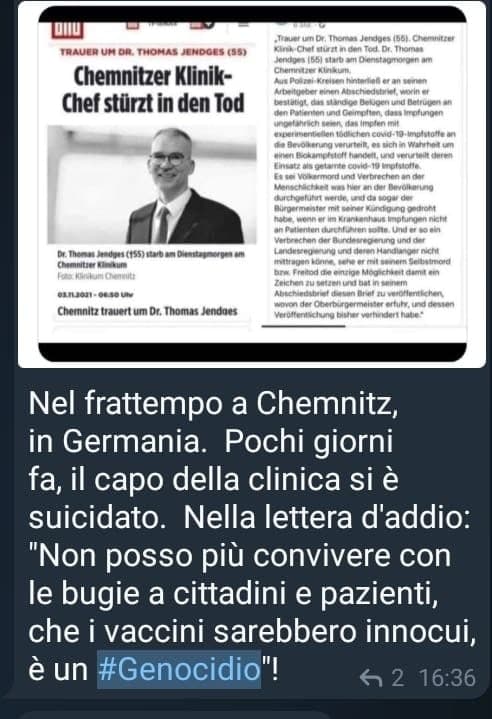 Il capo della clinica che si è suicidato