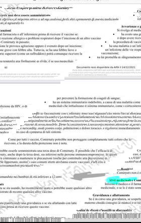 Il foglietto illustrativo di Comirnaty