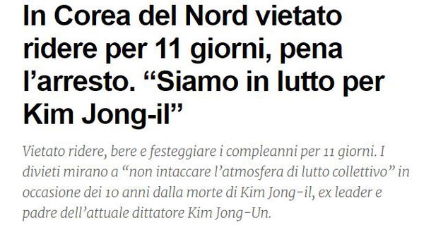 Il lutto in Corea del Nord e il giornalismo italiano