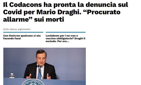 Draghi, Codacons, virgolettati e decessi article-post