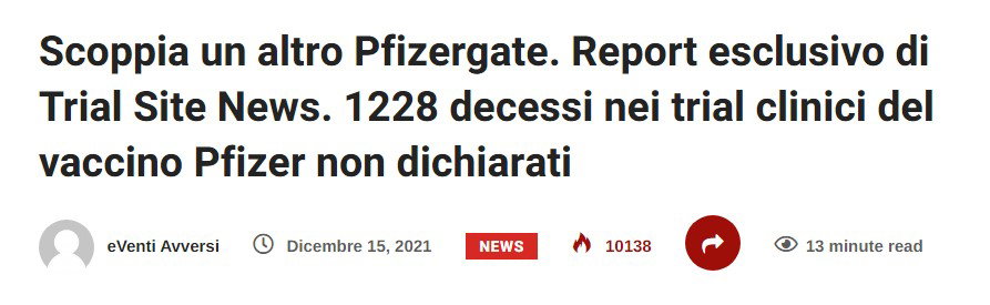 Le notizie riciclate e il PfizerGate article-post