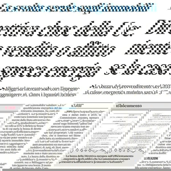 Niente vendita o affitto se la casa spreca energia…