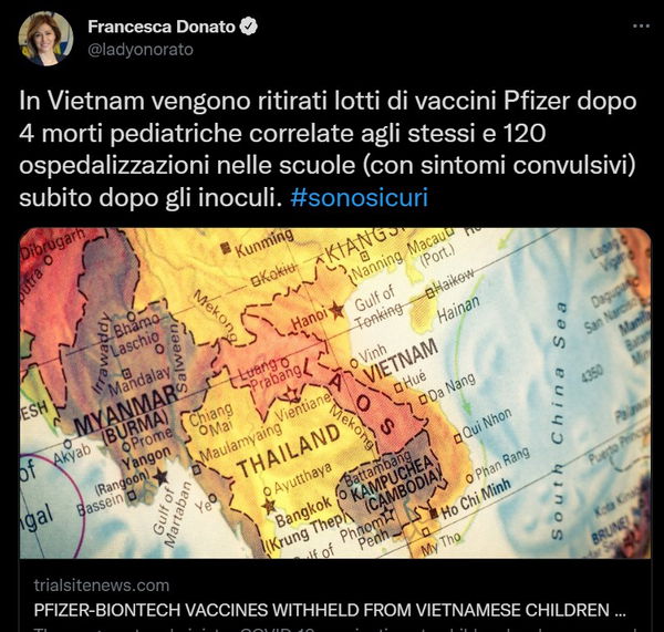 Il Vietnam e la sospensione dei vaccini