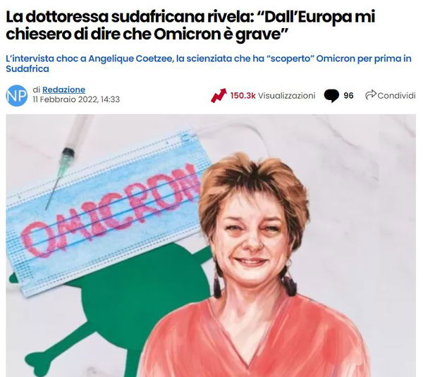 La dottoressa Sudafricana e la variante Omicron