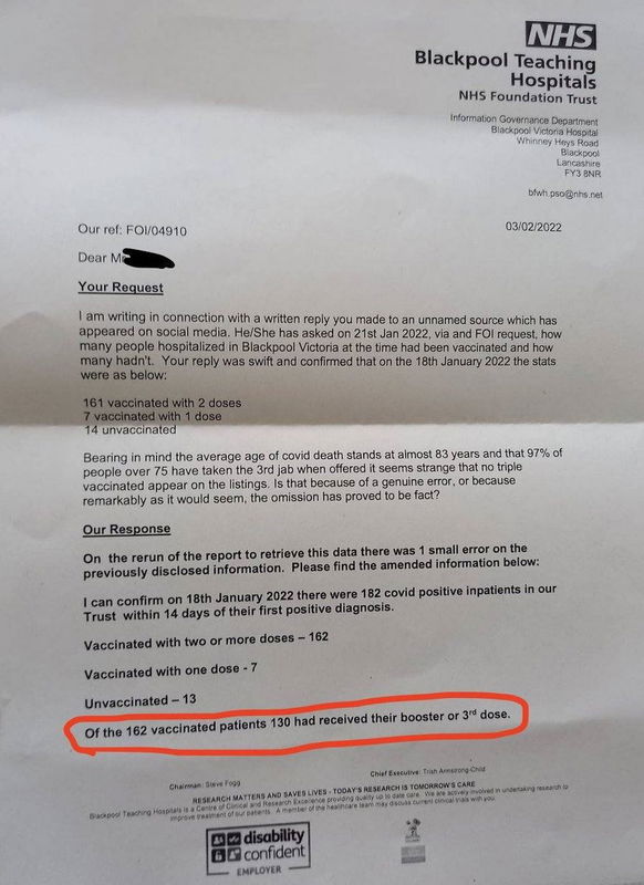 La lettera dei Blackpool Teaching Hospitals