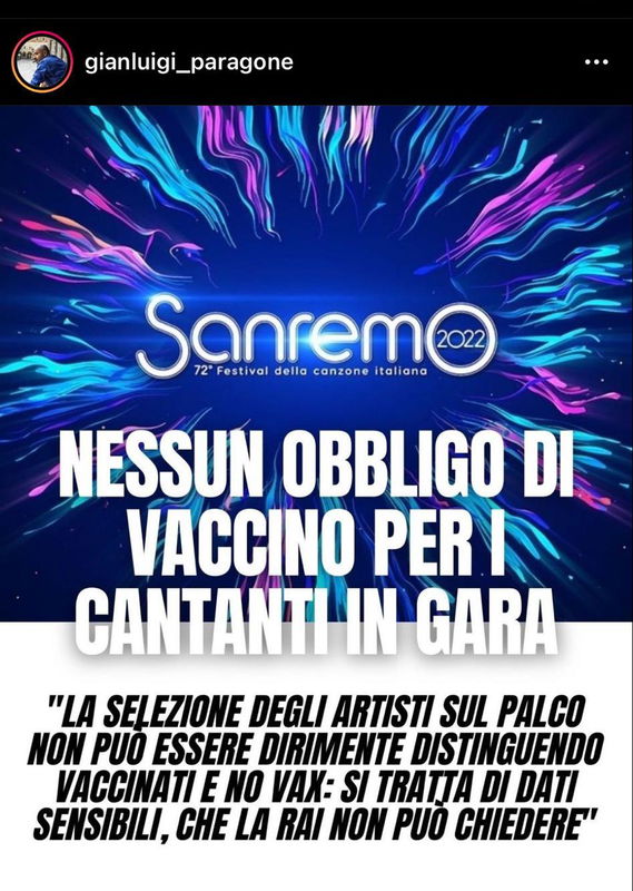 Obbligo di vaccinazione e Sanremo