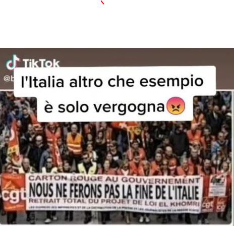 Francia, Italia e striscioni falsi