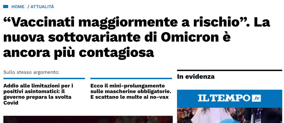 Vaccinati maggiormente a rischio? Se questo è un titolo… article-post