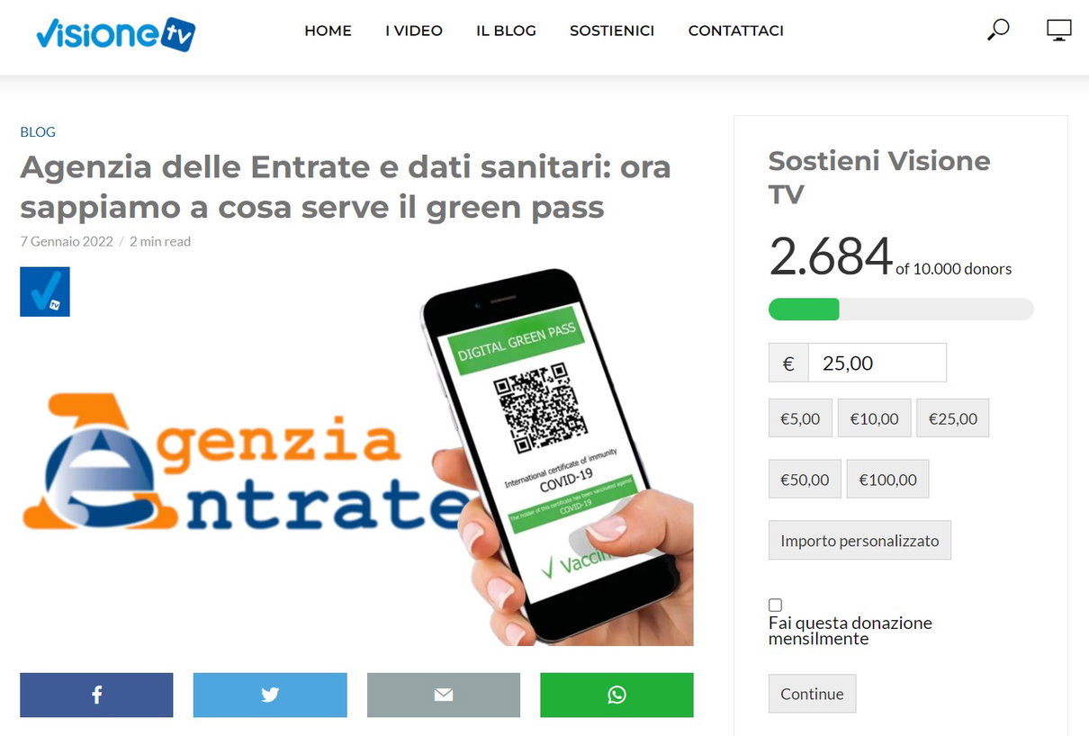Agenzia delle Entrate e Green pass article-post