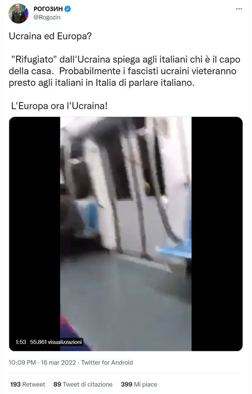 Rogozin e la dezinformatsiya