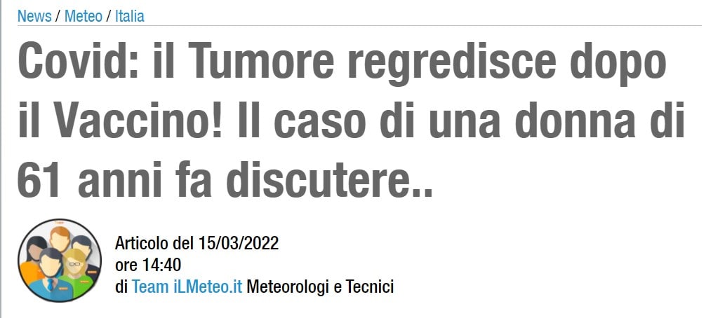 Covid: il Tumore regredisce dopo il Vaccino! article-post