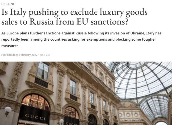 Draghi e le sanzioni alla Russia