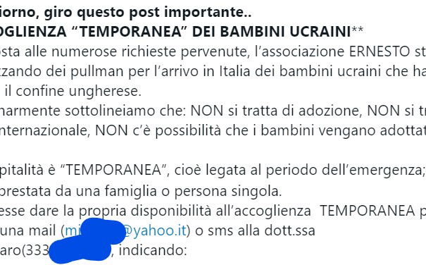 L’accoglienza temporanea di bambini ucraini article-post