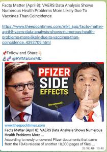 screenshot canale telegram Malone