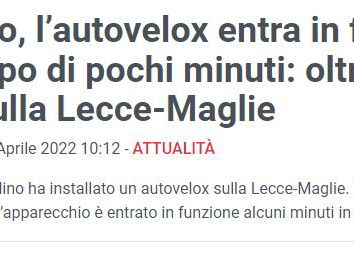 L’autovelox dei record in provincia di Lecce