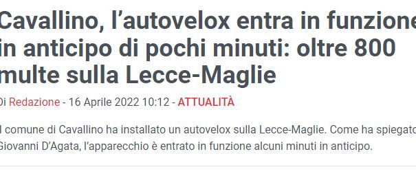 L’autovelox dei record in provincia di Lecce article-post