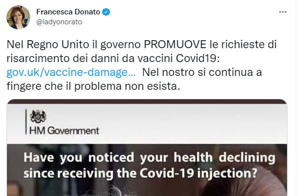 Lady Onorato e la disinformazione sui vaccini Lady Onorato e la disinformazione sui vaccini