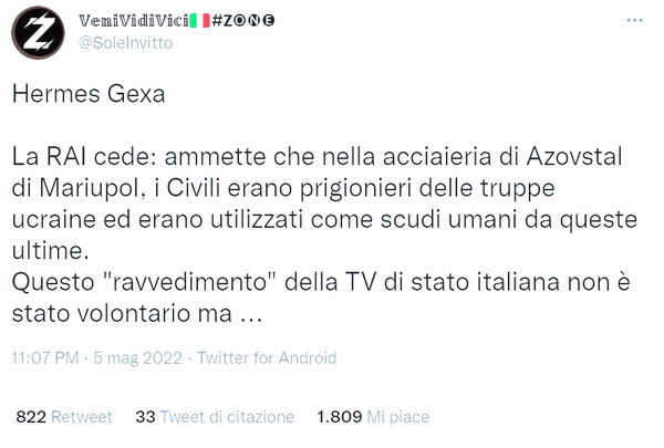 La RAI cede sull’acciaieria Azovstal