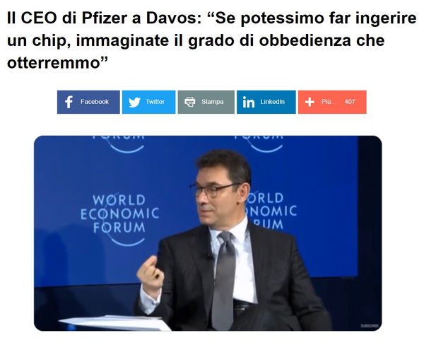Cose che non cosano: il CEO di Pfizer a Davos