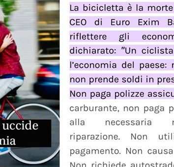 Ciclisti, banche, social network