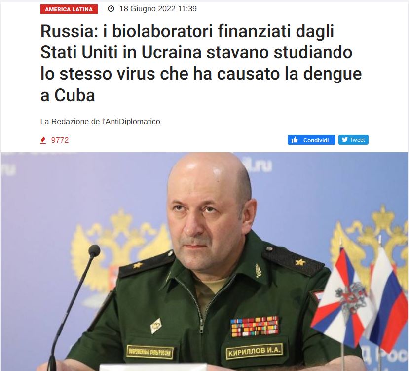 Biolaboratori in Ucraina, epidemie e la solita vecchia solfa article-post