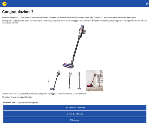 Lidl, Dyson e i sondaggi fuffa…