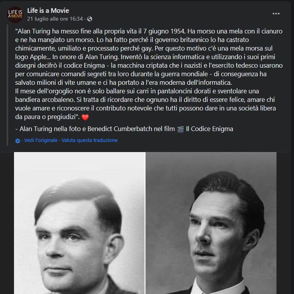 Il logo Apple e Alan Turing