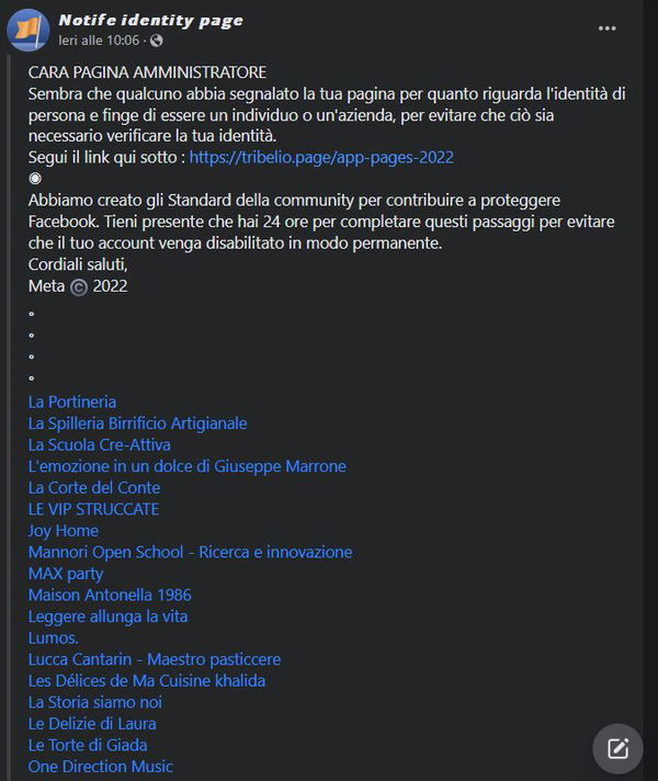 Una truffa per rubarvi le pagine Facebook