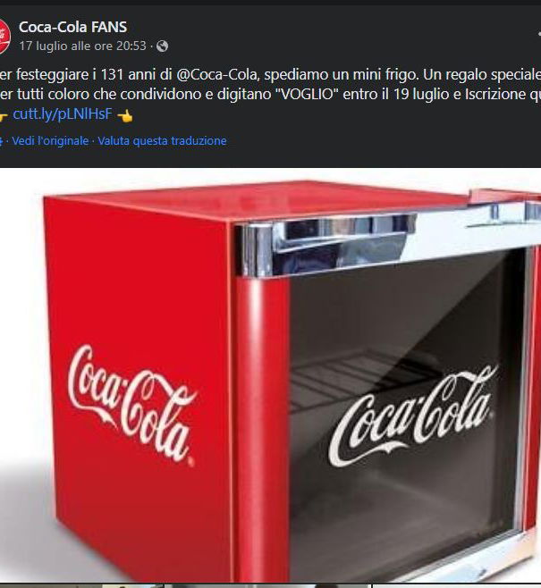 Coca-Cola Fans, ennesima pagina fuffa article-post