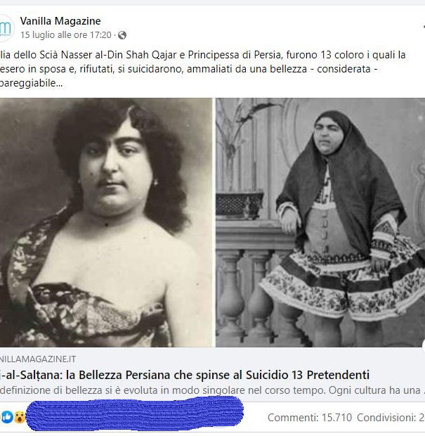 La bufala sulla principessa persiana Tāj-al-Salṭana article-post