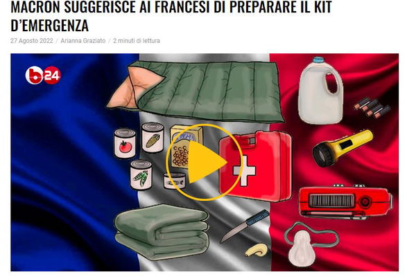 No, Macron non suggerisce il kit d’emergenza