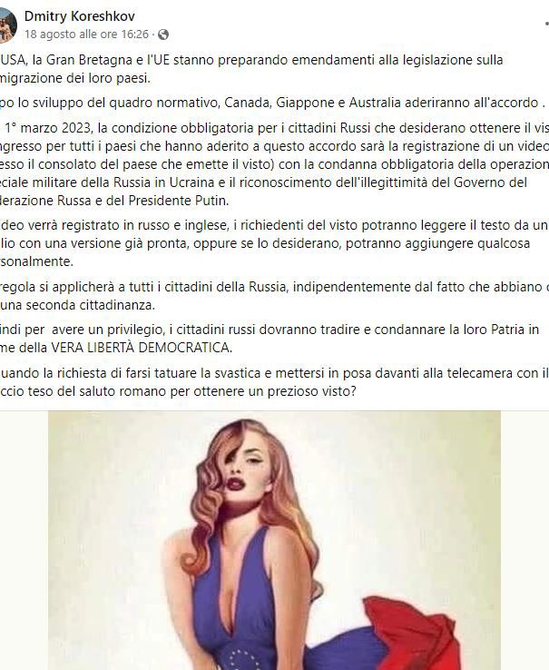 Visti d’ingresso per i russi e dezinformatsiya article-post