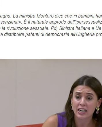 La ministra spagnola e il diritto alla pedofilia