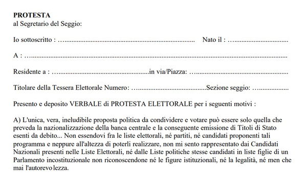 Il voto di protesta